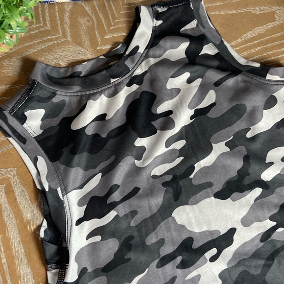Little Boys Black & Gray Camouflage Dri Fit Summer Sleeveless Tank Top Shirt - Picture 5 of 8